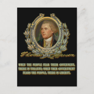 Thomas Jefferson Quote: Regering och folket Vykort