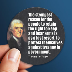 Thomas Jefferson Quote Runt Klistermärke