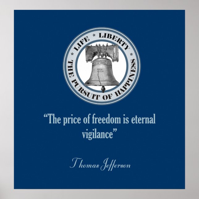 Thomas Jefferson Quote (Vigilance) Poster (Framsidan)