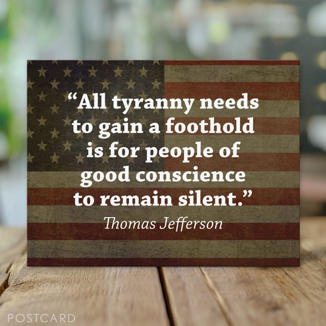 Thomas Jefferson Quote Vykort (Custom Postcard)