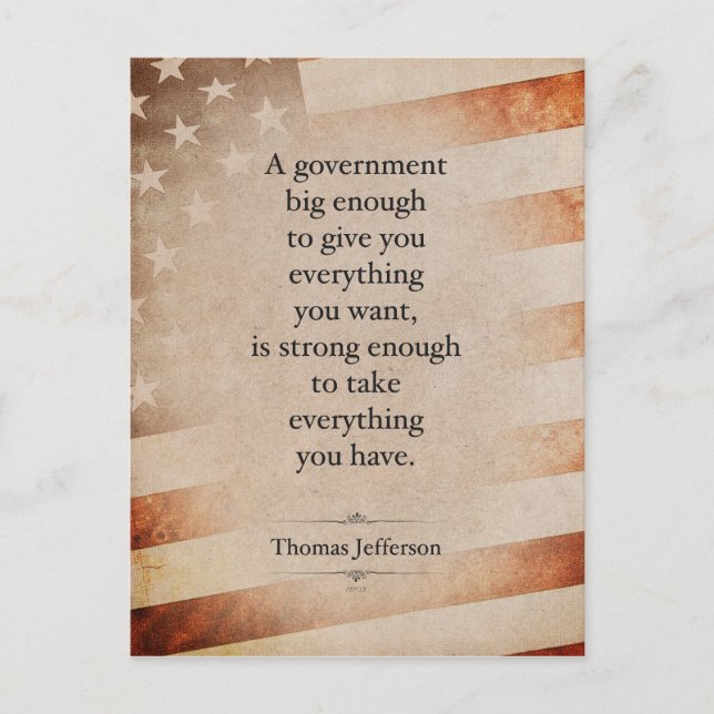 Thomas Jefferson Quote Vykort (Framsida)