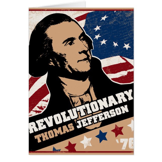 Thomas Jefferson revolutionärkort Hälsningskort (Framsidan)