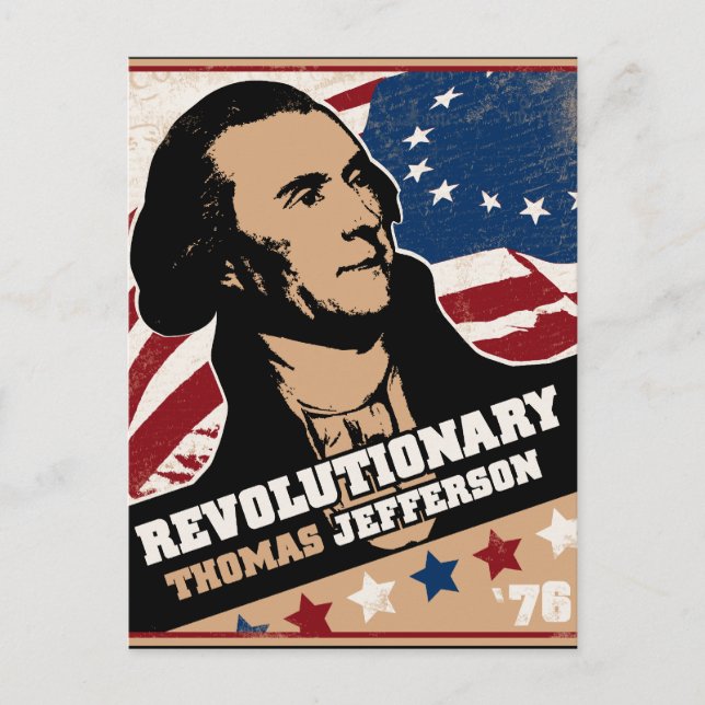 Thomas Jefferson Revolutionary Postcard Vykort (Framsida)