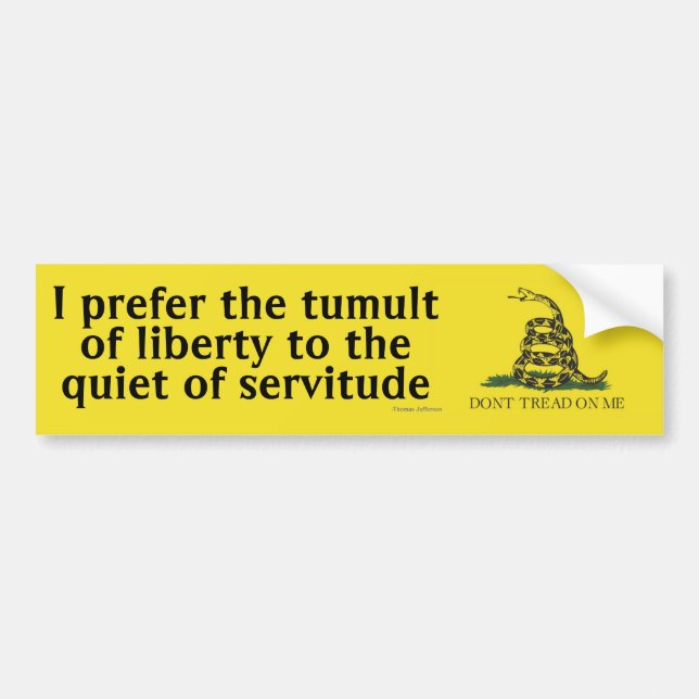 Thomas Jefferson Say Bumper Sticker Bildekal (Framsidan)