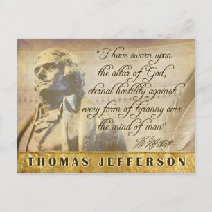 Thomas Jefferson statue och citat Vykort