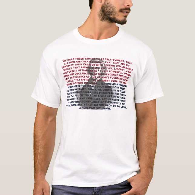 Thomas Jefferson Tal, Independence day den 4 juli T Shirt (Framsida)