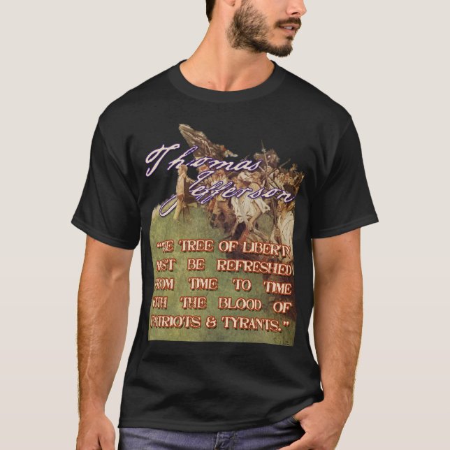 Thomas Jefferson träd av frihet T-shirt (Framsida)