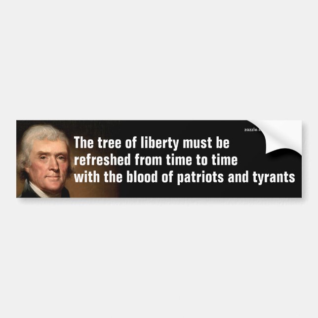 Thomas Jefferson Träd från Liberty Quote Bildekal (Framsidan)