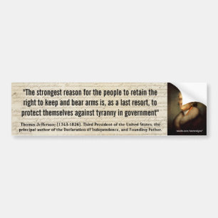 THOMAS JEFFERSON "Tyranny i regerings-" Bildekal