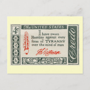 Thomas Jefferson Tyranny Vintage Vykort