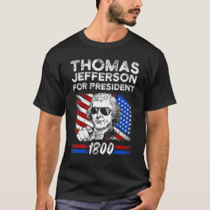 Thomas Jefferson USA flagga American Fjärde juli T Shirt