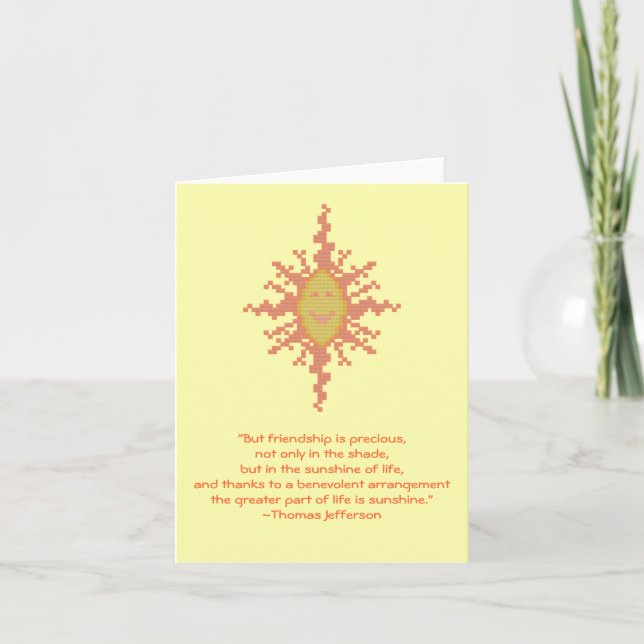 Thomas Jefferson vänskapcitationstecken Notecard Kort (Framsida)