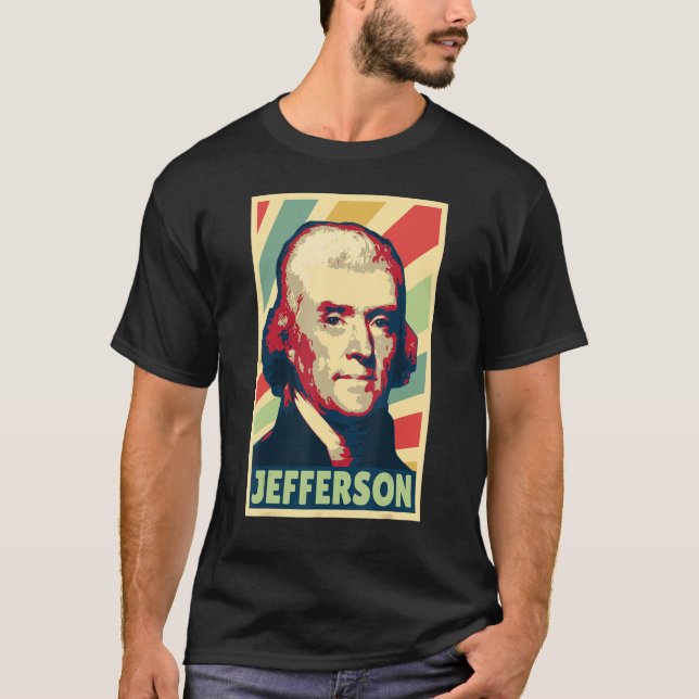 Thomas Jefferson Vintage Färg T Shirt (Framsida)