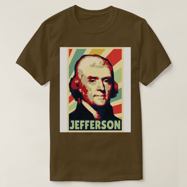 Thomas Jefferson Vintage Färg T Shirt (Design framsida)