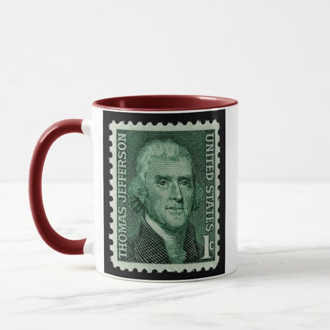 Thomas Jefferson Vintage-stämpel på mugg Samlarobj (Vänster)