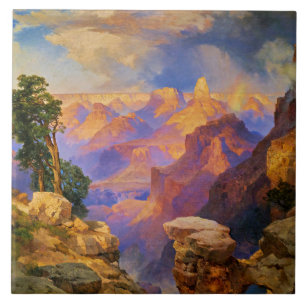 Thomas Moran art, Grand Canyon med Rainbow Kakelplatta
