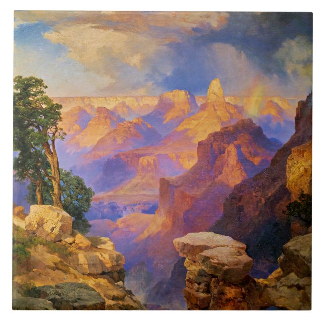 Thomas Moran art, Grand Canyon med Rainbow Kakelplatta (Framsidan)