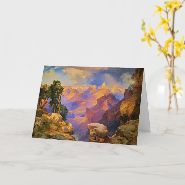 Thomas Moran art, Grand Canyon med Rainbow Kort (Gul blomma)