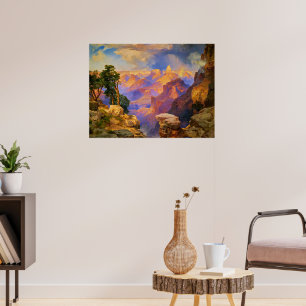 Thomas Moran art, Grand Canyon med Rainbow Poster