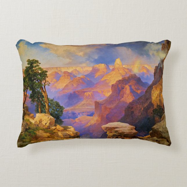 Thomas Moran art, Grand Canyon med Rainbow Prydnadskudde (Framsidan)
