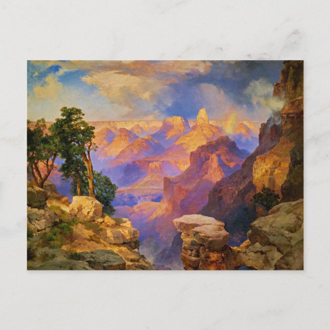 Thomas Moran art, Grand Canyon med Rainbow Vykort (Framsida)