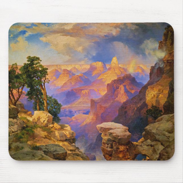 Thomas Moran konst, Grand Canyon med regnbåge Musmatta (Framsidan)