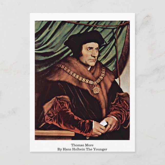 Thomas More by Hans Holbein The Younger Vykort (Framsida)
