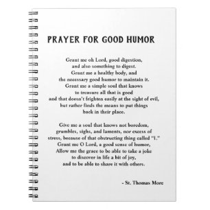 Thomas More Prayer för Bra Humor Anteckningsbok