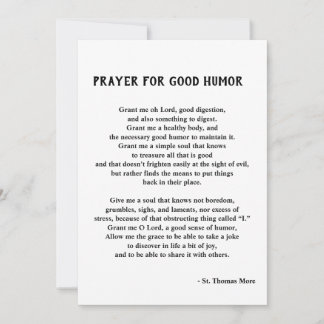 Thomas More Prayer för Bra Humor Julkort