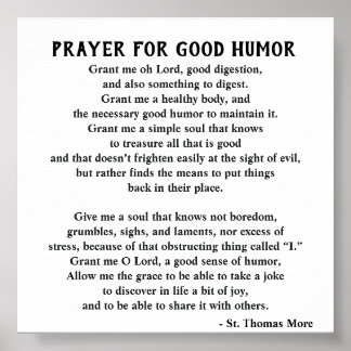Thomas More Prayer för Bra Humor Poster