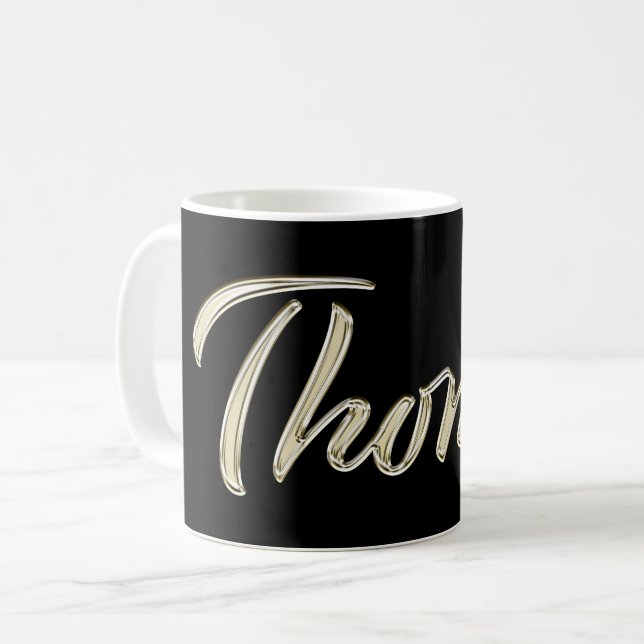 Thomas Name whitegold Tasse Teetasse Kaffeetasse Kaffemugg (Framsida vänster)