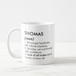 Thomas namn, Redigerbart namn, Anpassat namn Kaffemugg