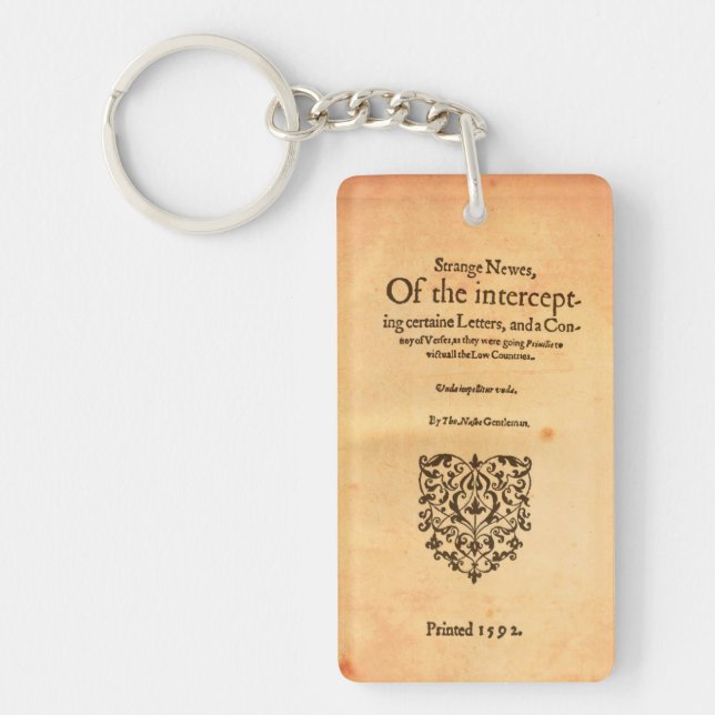 Thomas Nashe 1592 titelsida Shakespeare Keychain (Framsidan)
