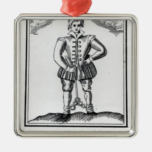 Thomas Nashe, från en broschyr, pub. i 1597 Julgransprydnad Metall