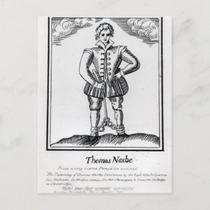 Thomas Nashe från en pamflett, pub. 1597 Vykort