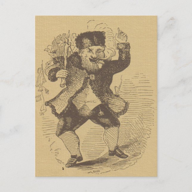 Thomas Nastes Tidigt St. Nick Teckning Card Vykort (Framsida)