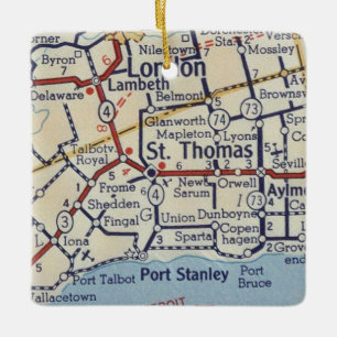 Thomas Ontario Vintage Karta Julgransprydnad Keramik