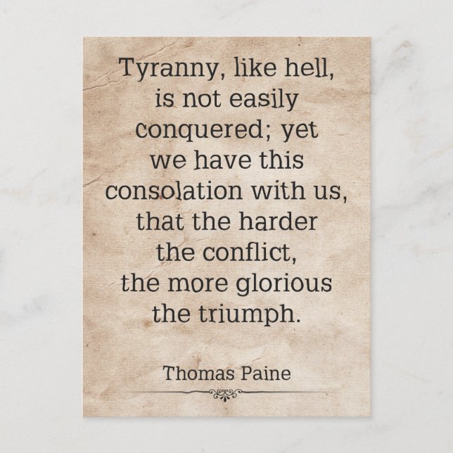Thomas Paine #1 Vykort (Framsida)