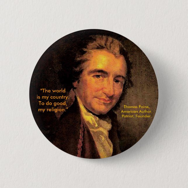 Thomas Paine, amerikan - knäppas Knapp (Framsida)