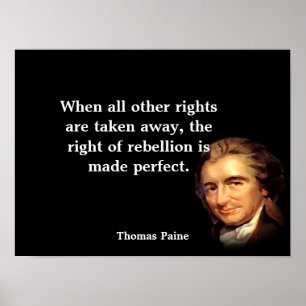 Thomas Paine-citatet på Högerna för upproret Poster