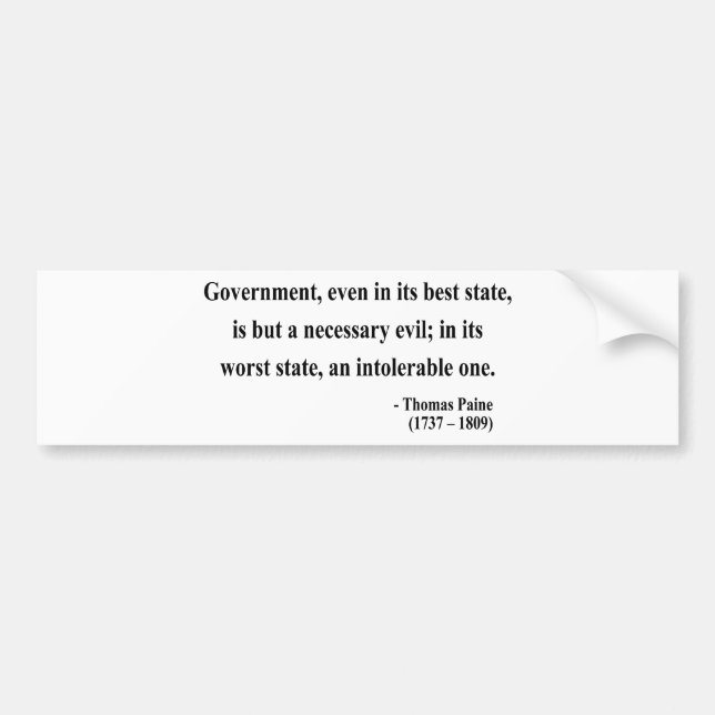 Thomas Paine citationstecken 2a Bildekal (Framsidan)