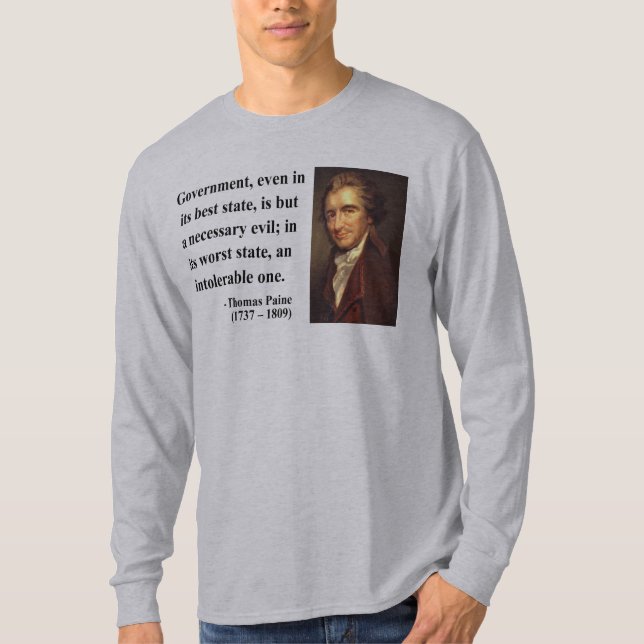 Thomas Paine citationstecken 2b T-shirt (Framsida)