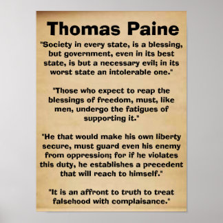 Thomas Paine-citattecken Poster