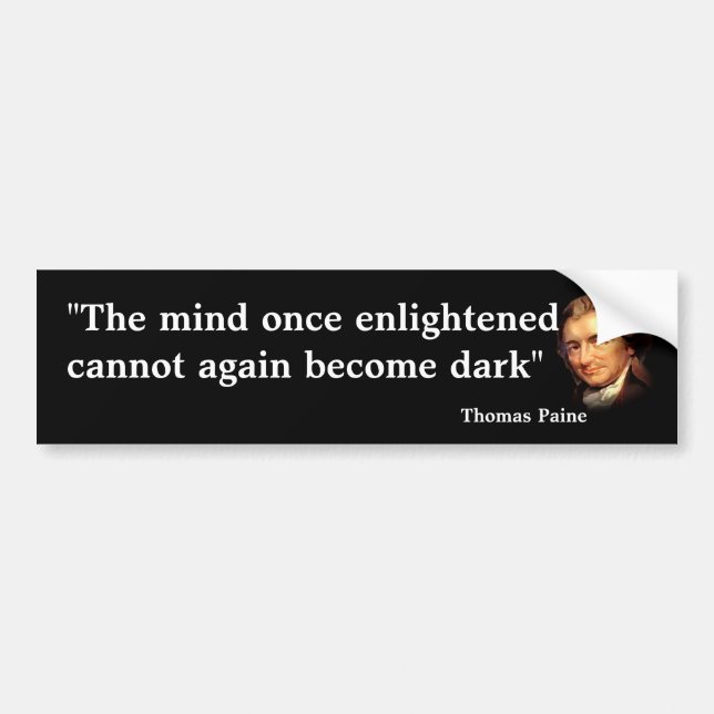 Thomas Paine citerar på det upplysta sinnet Bildekal (Framsidan)