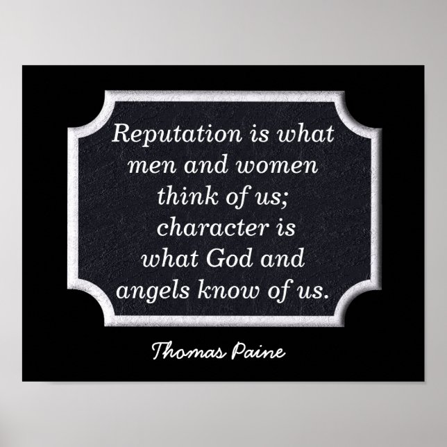 Thomas Paine - konstutskrift - citat Poster (Framsidan)