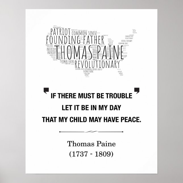 Thomas Paine Liberty Quote Poster (Framsidan)