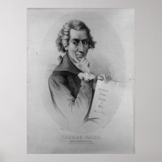 THOMAS PAINE Lithograph av Peter Kramer Poster (Framsidan)