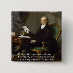 Thomas Paine "Mina bröder" Citatpresentkort och vy Knapp