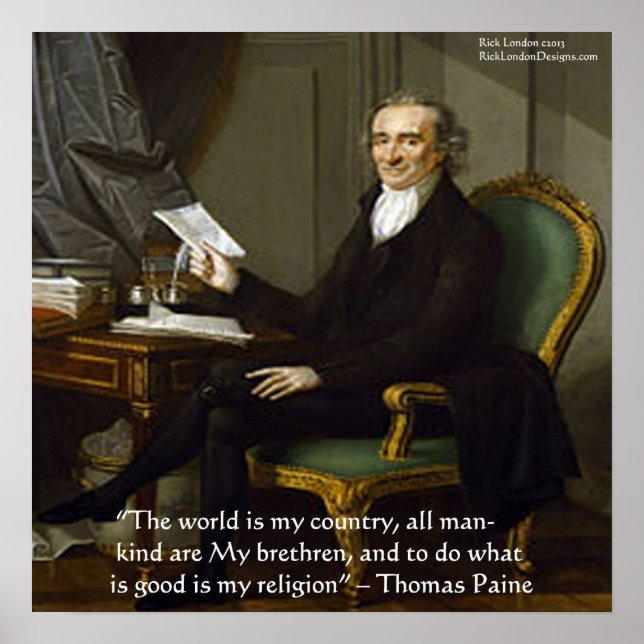 Thomas Paine "Mina Bröder" Visdoms Citat Poster (Framsidan)