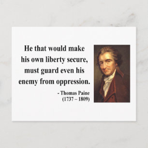 Thomas Paine Quote 3b Vykort